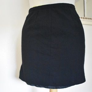 Valentino Miss V Black Italian Wool Mini Skirt